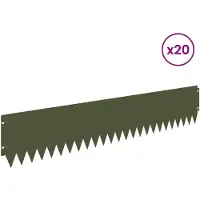 vidaXL Bordure de jardin, 20 pièces, 103 x 20 cm, acier, vert olive