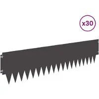 vidaXL Bordure de pelouse, 30 pièces, en métal