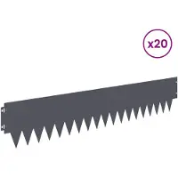 vidaXL Bordure de pelouse, 20 pièces, 103 x 20 cm, métal, anthracite