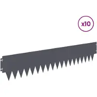 vidaXL Bordure de pelouse, 10 pièces, 103 x 20 cm, métal, anthracite