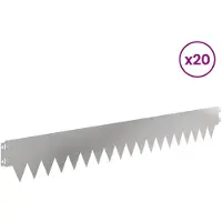 vidaXL Bordure de jardin, 20 pièces, 103 x 15 cm, acier, argenté