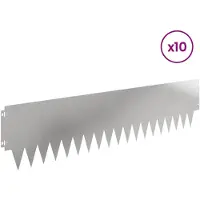 vidaXL Bordure de jardin, 10 pièces, 103 x 25 cm, acier, argenté