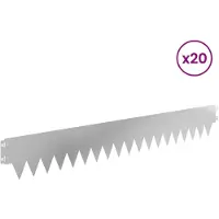 vidaXL Bordure de jardin, 20 pièces, 103 x 15 cm, acier, argenté