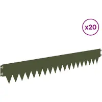 vidaXL Bordure de pelouse, 20 pièces, 103 x 15 cm, métal, vert olive