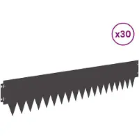 vidaXL Bordure de jardin, 30 pièces, 103 x 20 cm, acier, noir