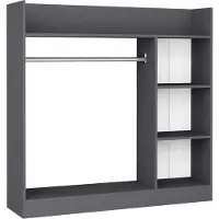 VCM Armoire Palosa H. 120 x L. 124 x P. 35 cm avec tringle et étagères. Armoire ouverte - Palosa L