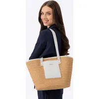 WITTCHEN Sac d'été pour femme en paille de papier Beige