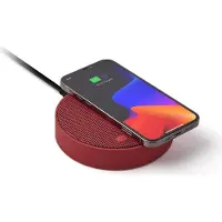 Lexon - Chargeur Qi + Haut-parleur Oslo Energy+ Sound (rouge foncé)