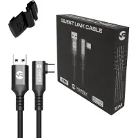 Vortex Oculus Link Câble VortexVR 5m + fixation | USB-A | pour Oculus Quest 2 (ou Quest 1) | SteamVR | SideQuest