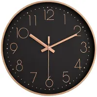 IvoQ Horloge Murale Moderne Noire - Design Épuré - Ø 30cm - Mécanisme à Quartz Silencieux