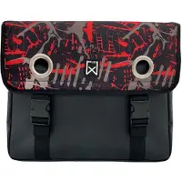 Willex Sacoches de vélo Fire 30 L en toile imperméable, rouge et noir