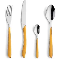Amefa set de couverts Eclat jaune moutarde mat 24 pièces