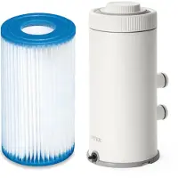 Intex Pompe de filtration pour piscine 2006 l/h, filtre + éléments d'installation 26604