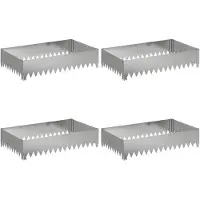 vidaXL Bordure de jardin, lot de 4, 100 x 60 x 20 cm, acier, argenté