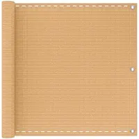vidaXL Brise-vue pour balcon, couleur sable, 90 x 800 cm, en PEHD et aluminium