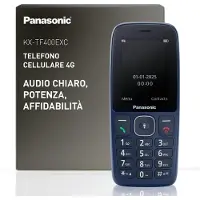 Panasonic KX-TF400EXC Téléphone 4G simple pour seniors, écran 2,4 pouces, bleu
