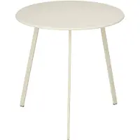 Mica Decorations Table d'appoint d'extérieur Seattle - Table basse ronde - Table pour plantes et table basse - H 45 x Ø 38 cm - Métal - Couleur crème
