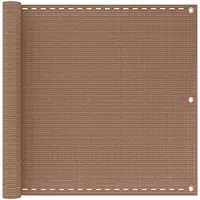 vidaXL Brise-vue pour balcon, taupe, 75 x 1 200 cm, en PEHD et aluminium