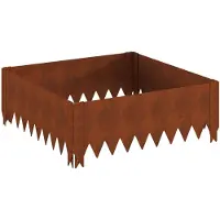 vidaXL Bordure de pelouse 60 x 60 x 20 cm en acier rouillé