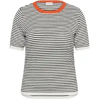 KAFFE CURVE Pull-over 'Lizzy' rouge / noir / coquille d'oeuf