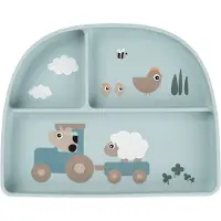 Done by Deer Stick & Stay Tiny Farm Compartmented Plate Bleu