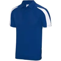 Just Cool JC043 | Polo de sport Contrast Cool + WRAP - Couleur : Royal Blue/Arctic White - Taille : M