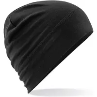 Beechfield Bonnet en laine Merino Black - Beechfield BF370