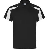 Just Cool Polo de sport contrast? Jet Black/Arctic White - Just Cool JC043 - Taille S