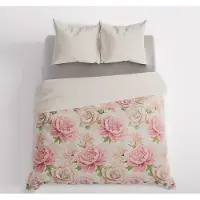 MARKIZETA HOME Linge de lit, parure de lit en satin, haute qualité 200 x 220 cm, motif Patti Flowers