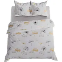Markizeta Literie, satin de coton, haute qualité 200x220 gris ginko, feuilles