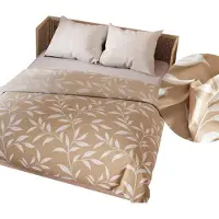 Markizeta Literie, linge de lit en satin de coton 160x200 Irma Beige, feuilles