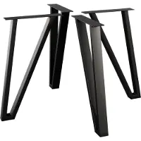 MetaloPro 4x Pieds de table en métal, piètements de table stables, pieds de table noirs, piètements de table pour salle à manger, pieds en métal, hauteur 72 cm