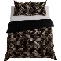 MARKIZETA HOME Literie, satin de coton, haute qualité 200x220 Luxe noir et or