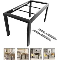 MetaloPro Etamin Split : pieds de table en métal, piètements de table stables, pieds de table noirs à rallonge, piètements de table pour salle à manger