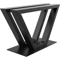 MetaloPro Tvar-V : pied de table métallique noir, piètement central, pour des plateaux pouvant peser jusqu'à 150 kg, table à manger, table basse, table de salon, salon industriel et moderne