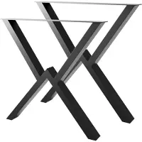 MetaloPro Pieds de table Breda de style X – Style industriel, acier thermolaqué, design moderne et minimaliste