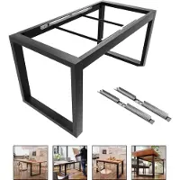 MetaloPro Eta : pieds de table en métal, piètements de table stables, pieds de table noirs à rallonge, piètements de table pour salle à manger