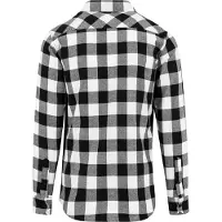 Build Your Brand Checked Flanell Long Sleeve Shirt Blanc,Noir S Homme
