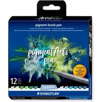 Staedtler Feutres de coloriage Pigment Arts Brush Pen Cool Colours (12x)