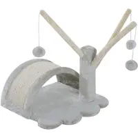 Aosom Reposoir et griffoir pour chat D30-100, arbre à chat, aggloméré, peluche, gris clair, 38 x 38 x 40 cm