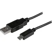 StarTech.com C?ble USB 2.0 A vers Micro B slim de 15 cm - Cordon de charge / synchornisation pour smartphone / tablette - M/M - Noir - câble USB - 15 cm