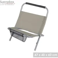 DOCHTMANN Cale dos de plage en acier "Le Delano" - Taupe - L 47 x P 40 x H 60 cm