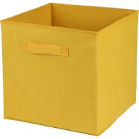DOCHTMANN Boîte pour callax, boîte de rangement en velours côtelé, jaune 31x31x31cm
