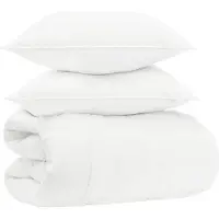 vidaXL Ensemble de literie blanc 200 x 200 cm, en coton, bambou et polyester