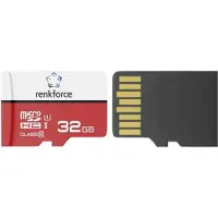 Renkforce RF-mSDC-32GB 32 GB micro SDHC card w SD card adapter UHS-1 C (32 Go, microSDHC, U1, UHS-I)