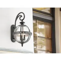 Kichler Applique d'extérieur Halleron, couleur bronze, 2xE14x40W, aluminium, dimensions : 48,9 x 25,4 x 31,8 cm, IP44,