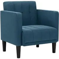 vidaXL Fauteuil avec accoudoirs bleu 53 cm velours