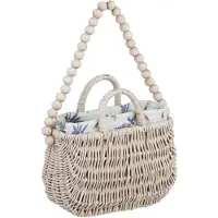 TheWickerStories Petit sac en osier tressé Sac tressé avec anse Sac féminin en osier Sac à bandoulière Sac de plage