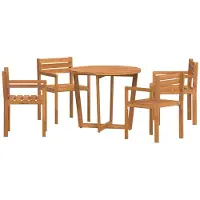 vidaXL Ensemble de jardin à manger 5 pièces en bois massif d'acacia