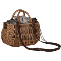 TheWickerStories Sac en osier tressé Sac tressé avec la bandoulière en cuir Sac féminin en osier Sac à bandoulière Sac de plage
